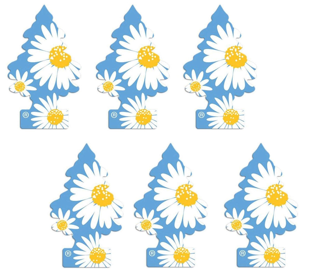 LITTLE TREES Daisy Fields hanging tree front view for car scent enhancement up to 30 days.