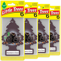 Little Trees Blackberry Clove hanging tree scent freshens car interiors.