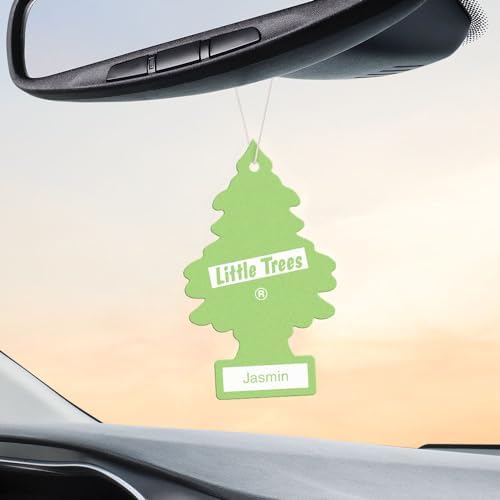 LITTLE TREES home-use jasmine air freshener provides a pleasant scent in laundry rooms and bathrooms.