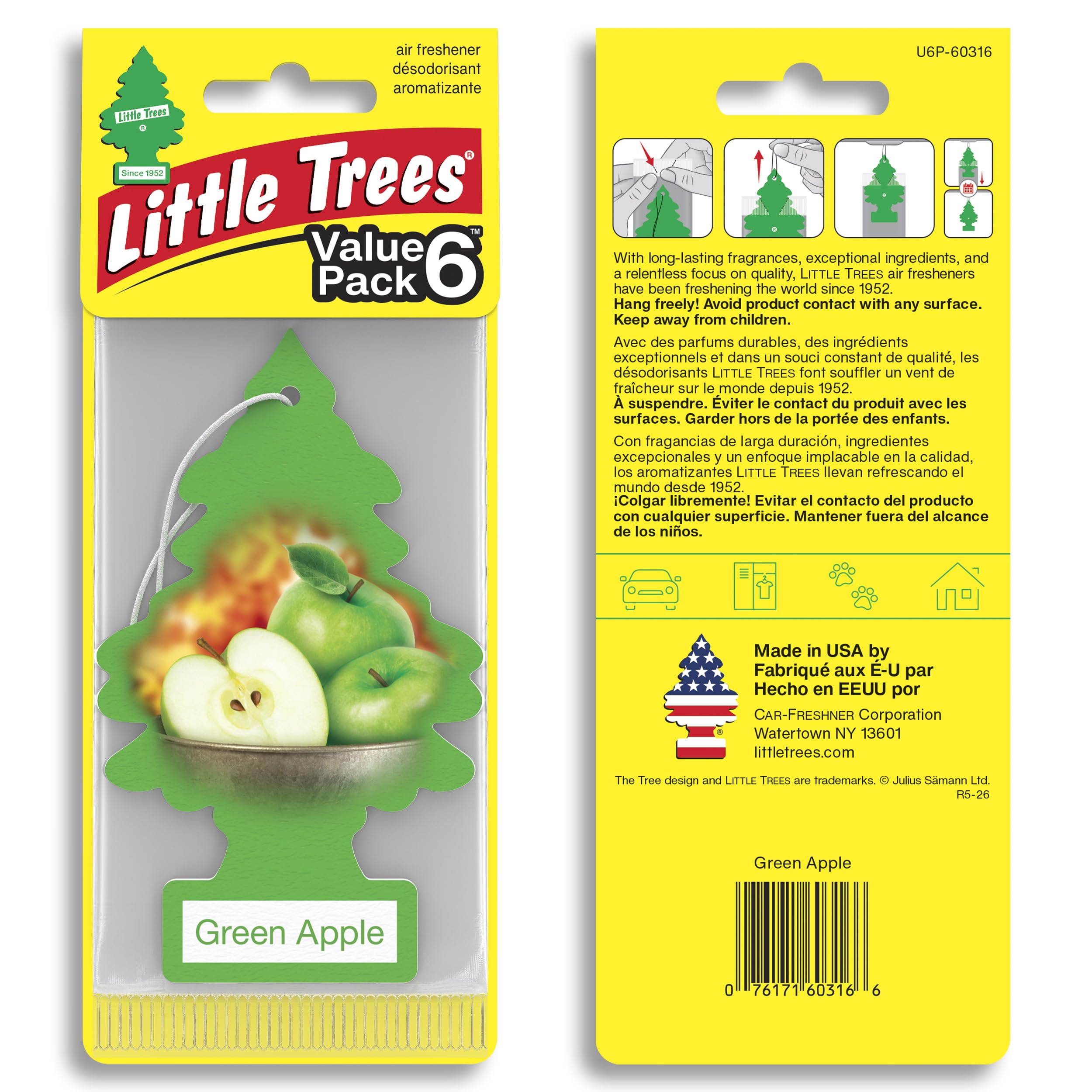 LITTLE TREES original car air freshener hangs for fresh interiors.