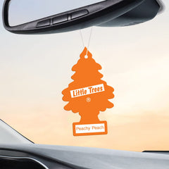 Little Trees Peachy Peach pack of six air fresheners for versatile use.