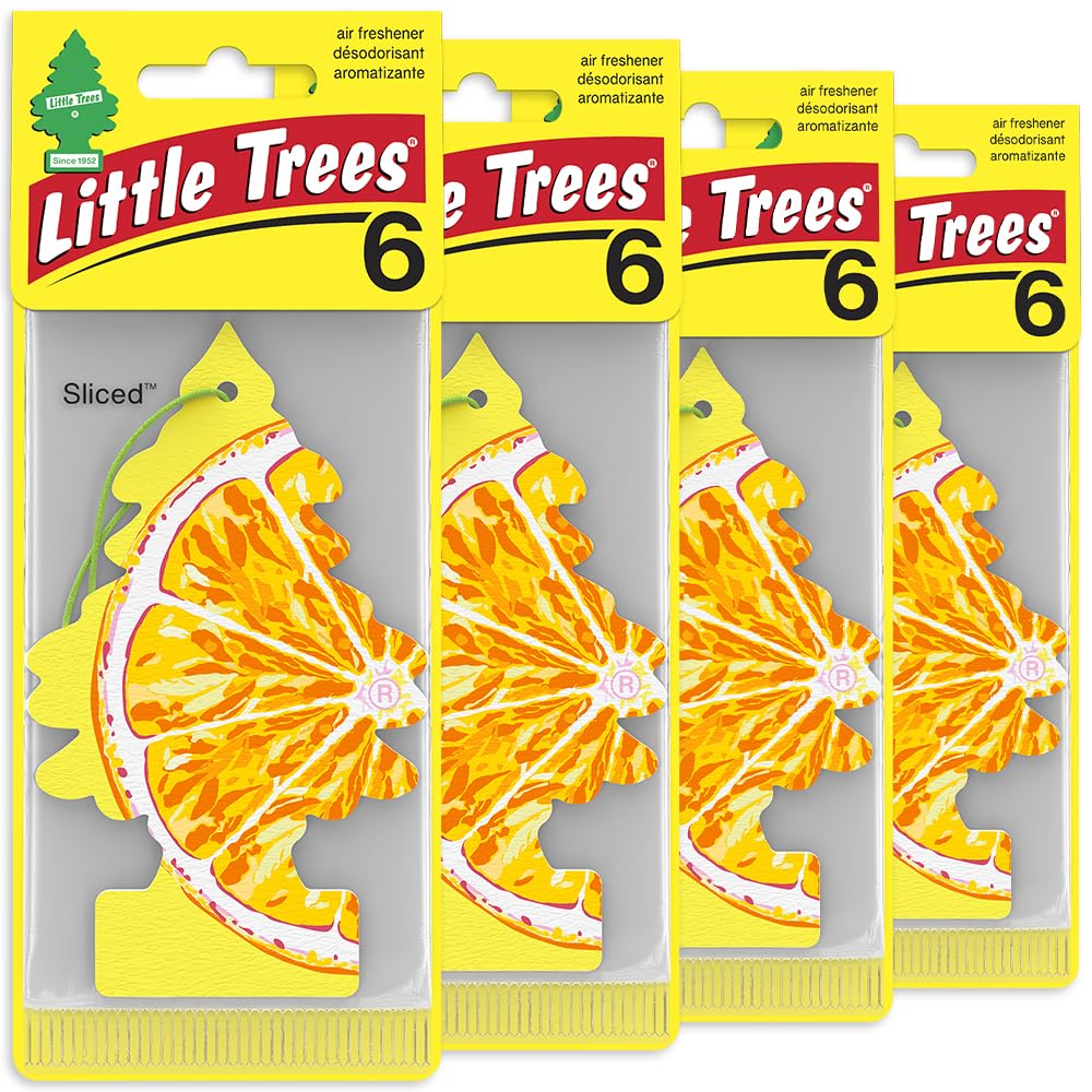 Little Trees sliced hanging tree delivers ongoing citrus scent for car and home.