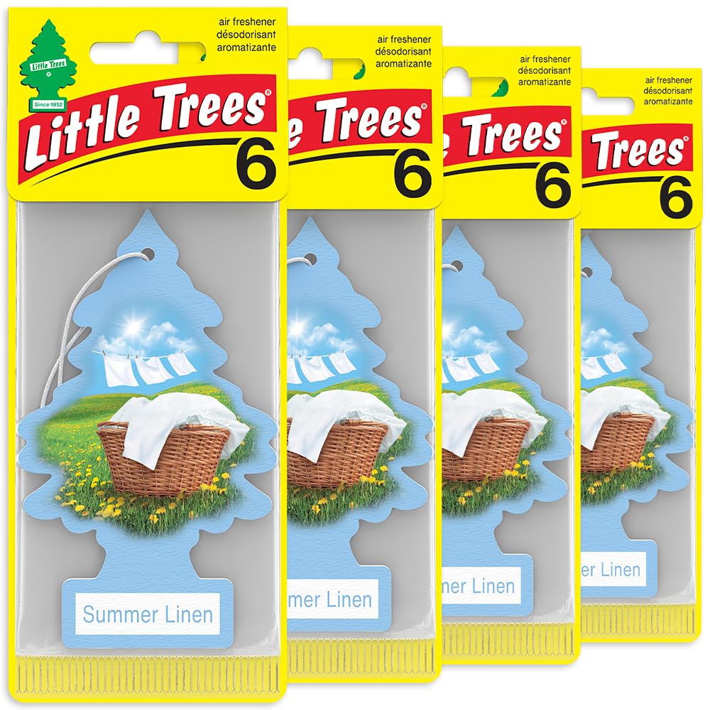 Little Trees Summer Linen hanging tree delivers long-lasting freshness for your car.