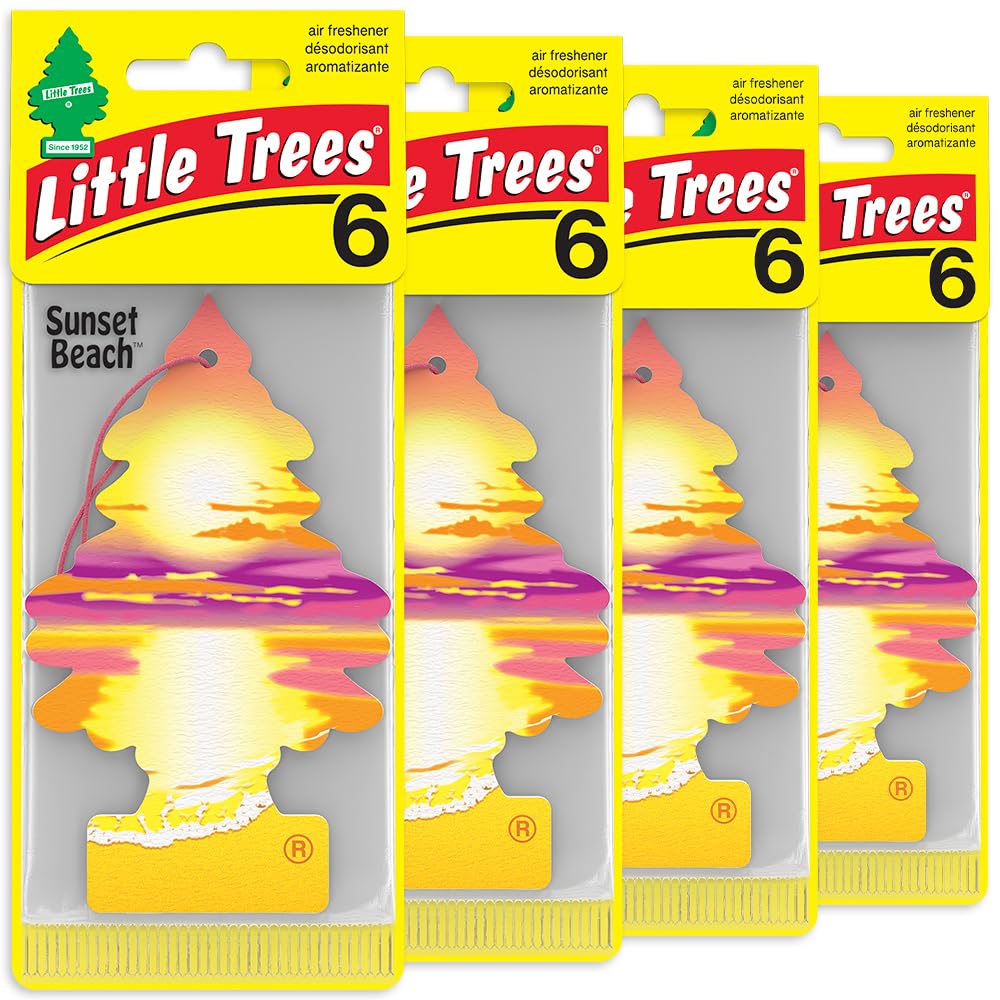 LITTLE TREES Sunset Beach bottle delivers a long-lasting fragrance in your car.