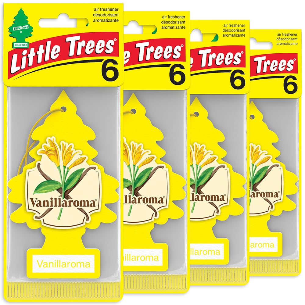 LITTLE TREES Vanillaroma hanging tree in car delivers a long lasting freshness