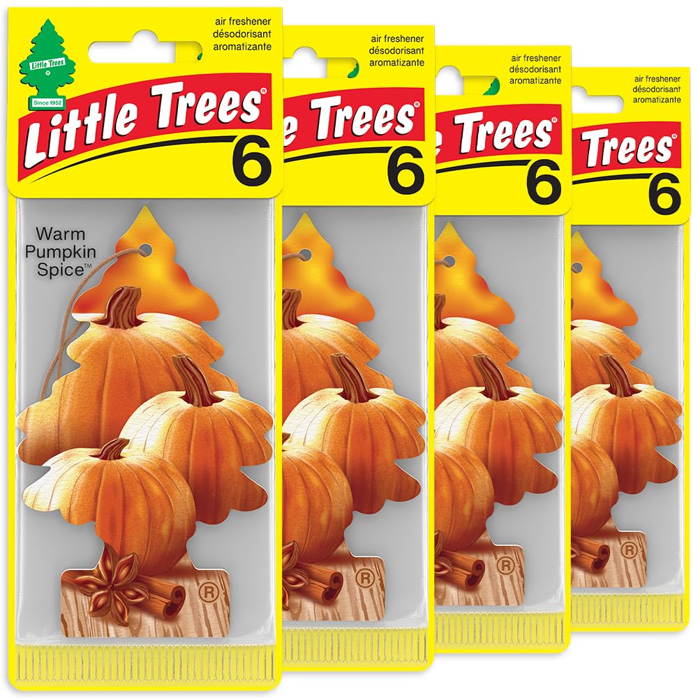 LITTLE TREES warm pumpkin spice hanging tree close-up for fresh car scent