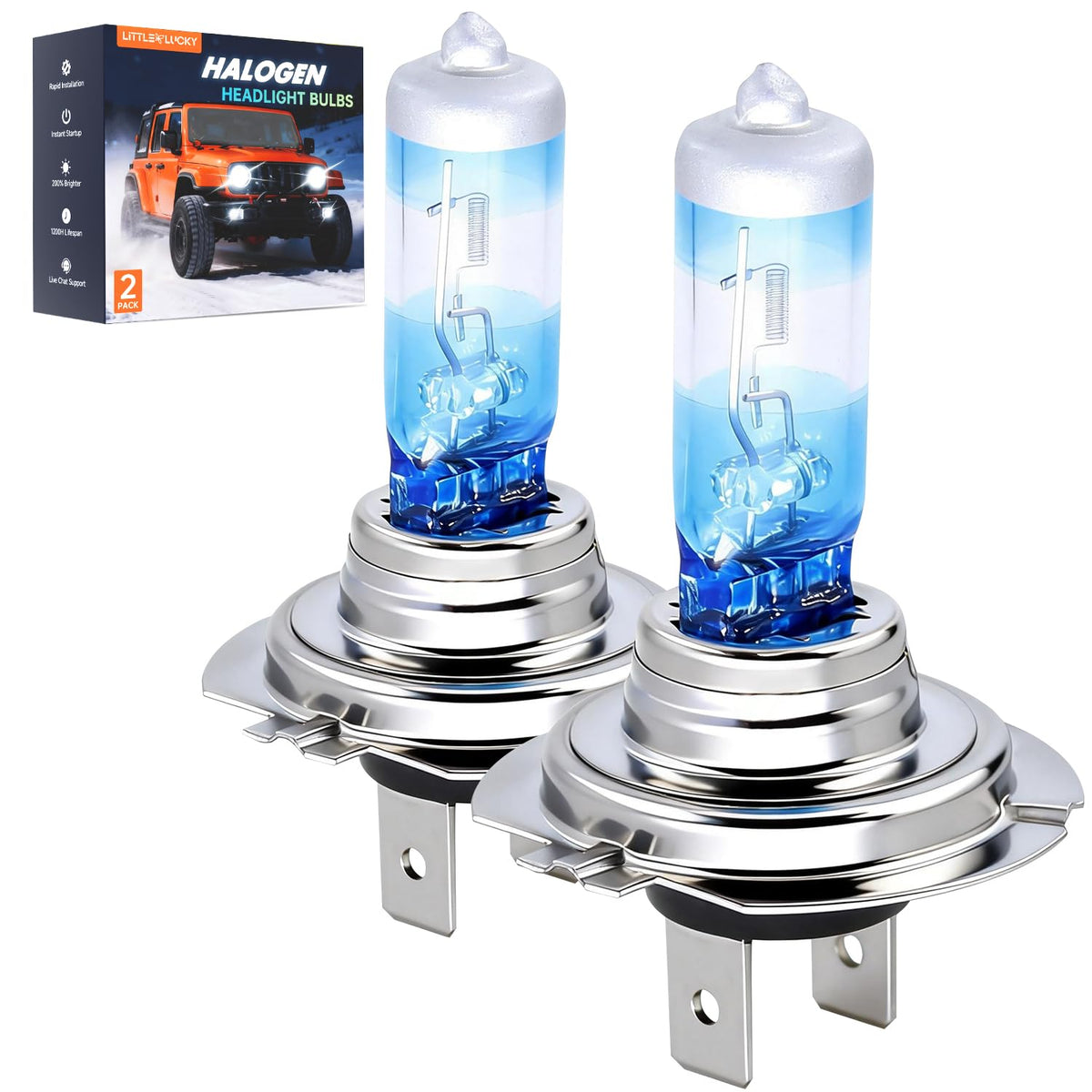 littlelucky H7 bulb emits 3800K warm white glow for clearer nighttime visibility