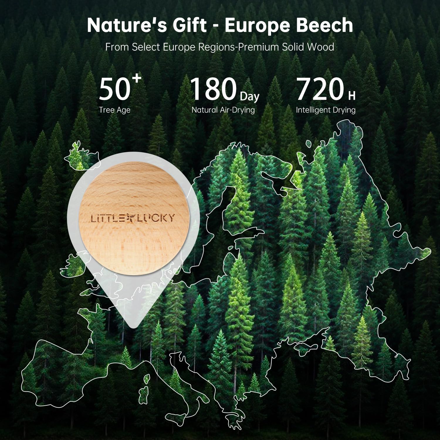 Littlelucky hand-carved wood grain design with natural scent diffusion