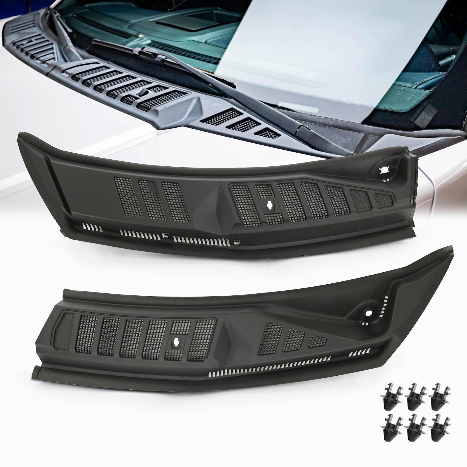 LIULANGXY windshield cowl grille left front close-up showing durable fit