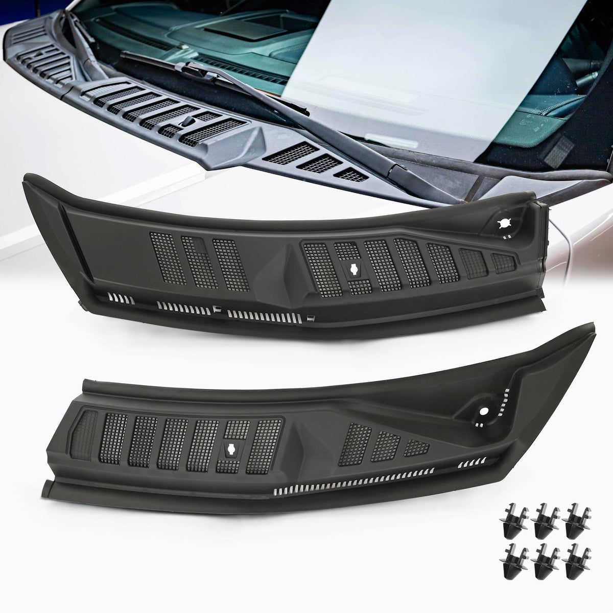 LIULANGXY windshield cowl grille left front close-up showing durable fit