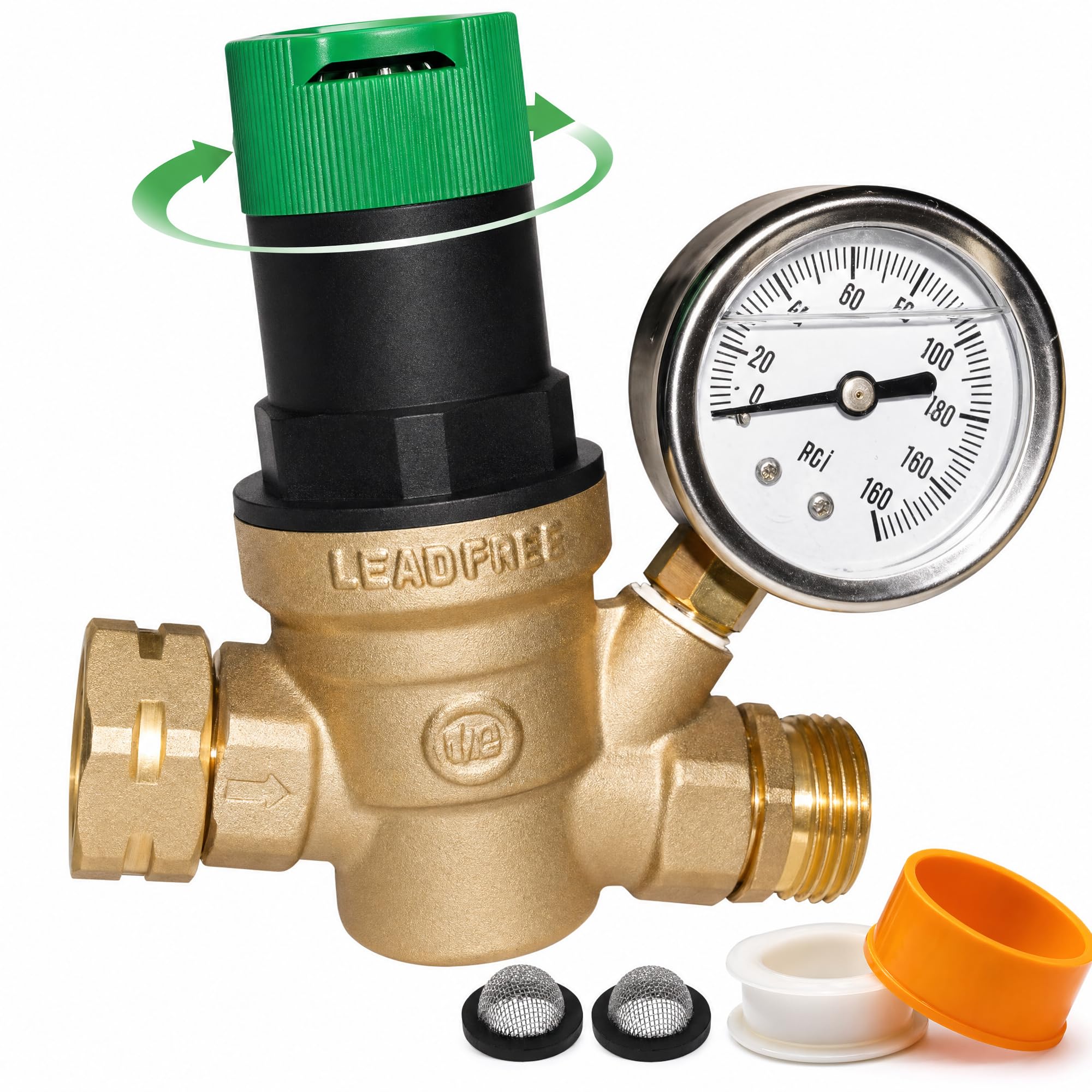 LIULO TOOL RV regulator with gauge shows real-time pressure for safe RV hookups