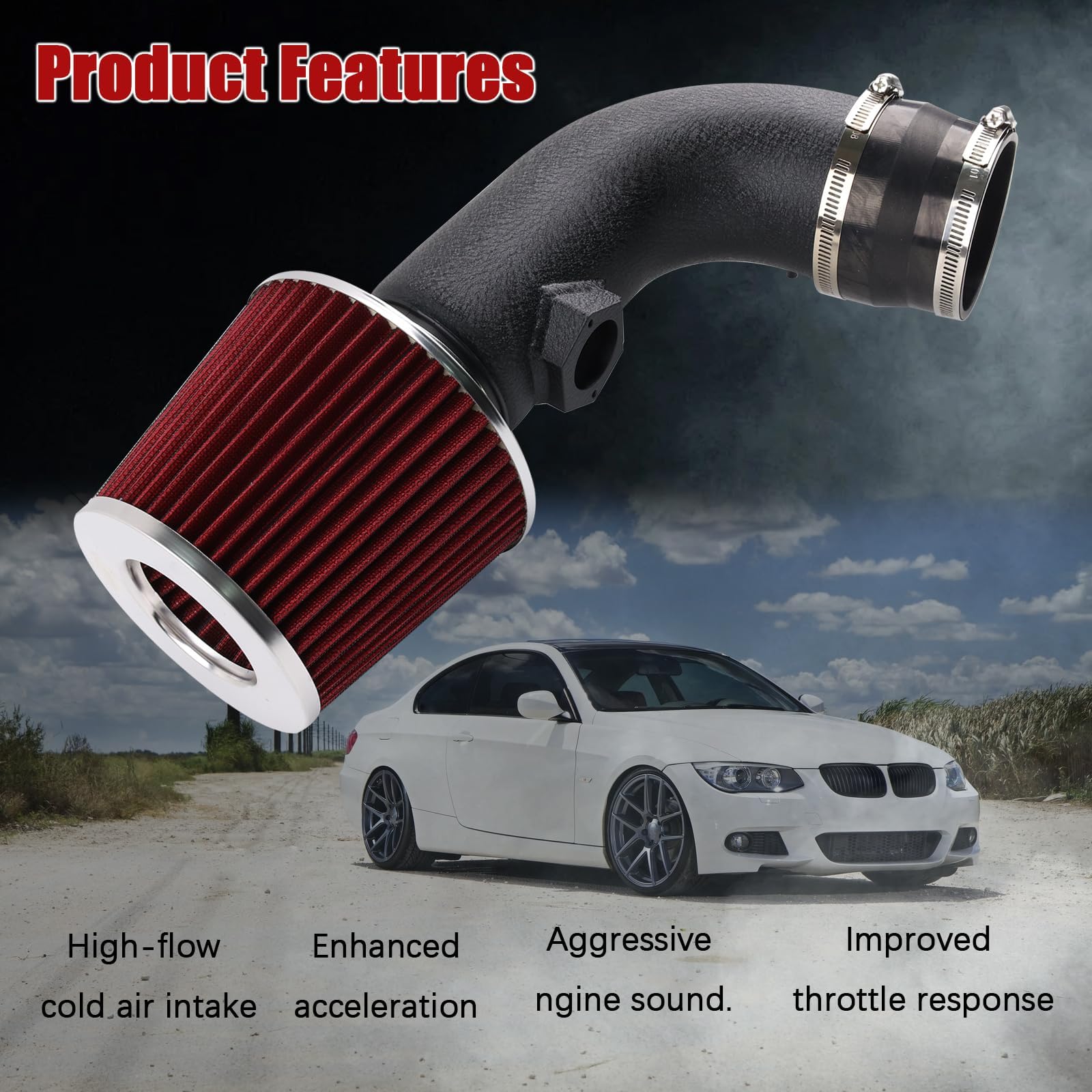 LIUWEIRACING air filter housing keeps airflow steady and clean.