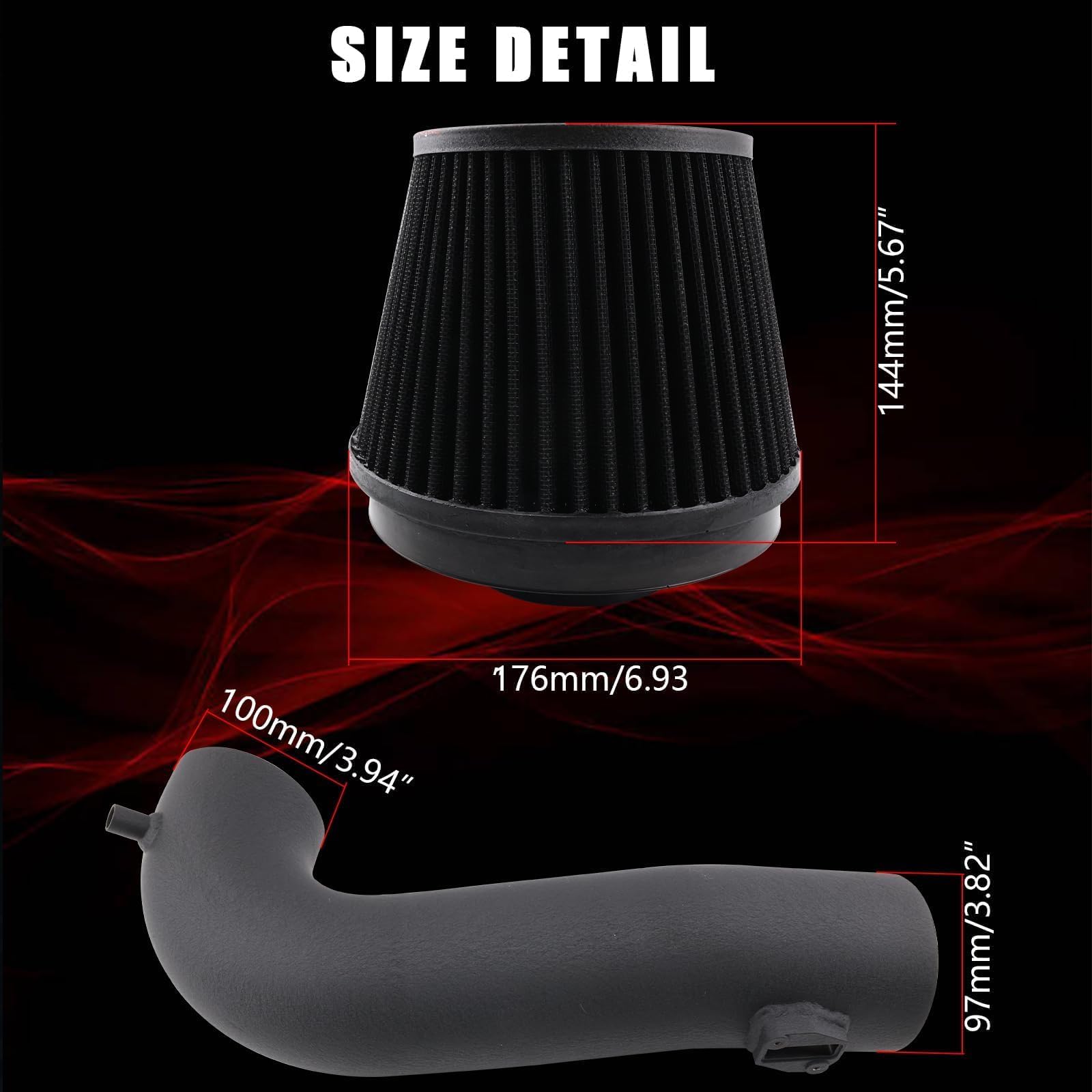 LIUWEIRACING airflow duct durable metal path maintains steady airflow