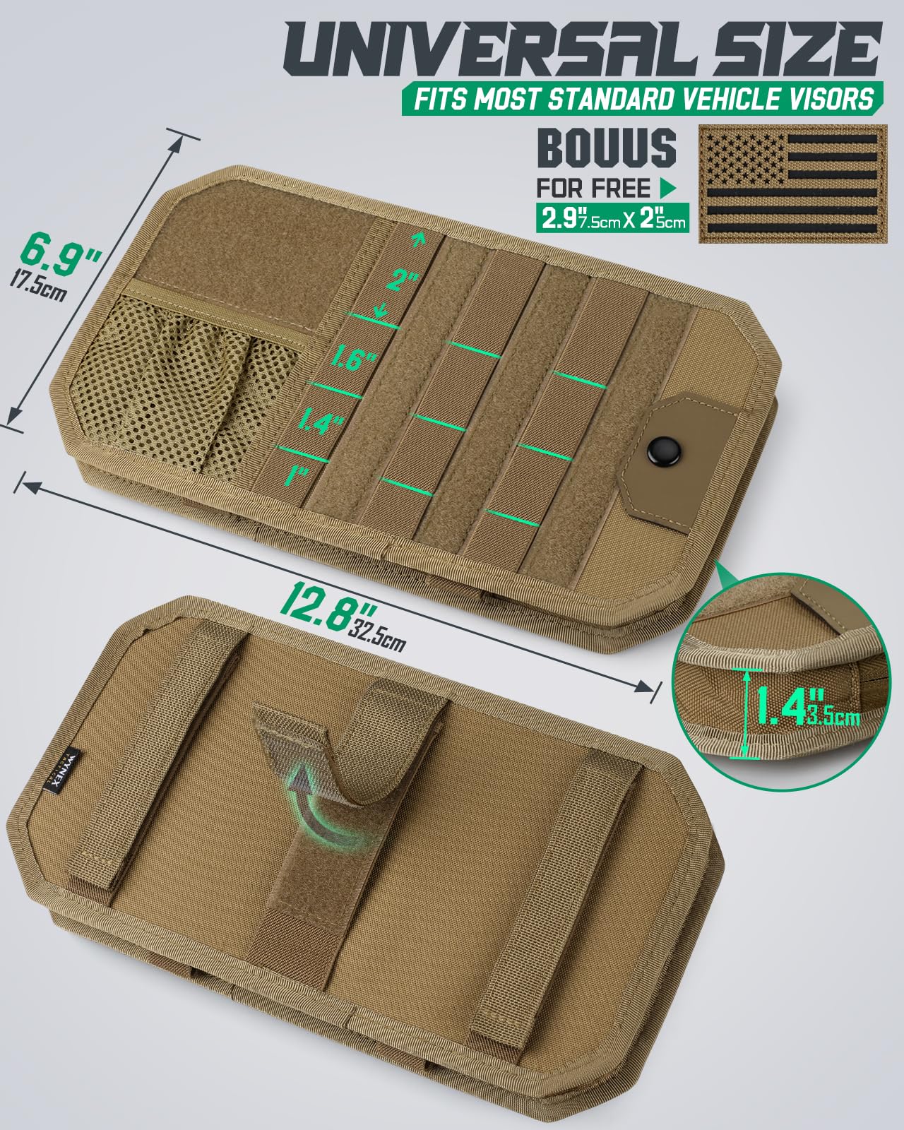 LIVANS semi-rigid MOLLE panel showing sturdy structure that resists sag under load.