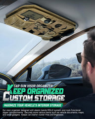 LIVANS visor organizer zippered pouch highlighting secure storage for documents and tools.