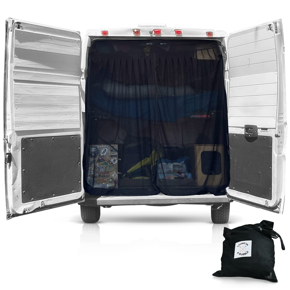Living in a Bubble RAM Promaster high-roof screen offers seamless airflow and bug protection.