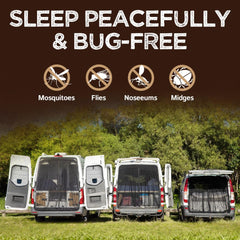Living in a Bubble van bug screen with a center zipper enables easy passage.
