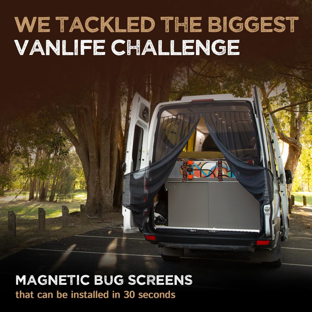 Living in a Bubble van bug screen provides privacy while keeping visibility from inside.