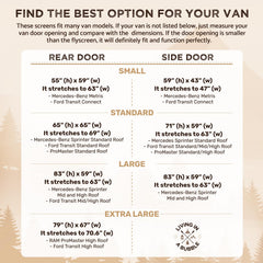 Living in a Bubble van bug screen with magnet seals secures the side door against insects.