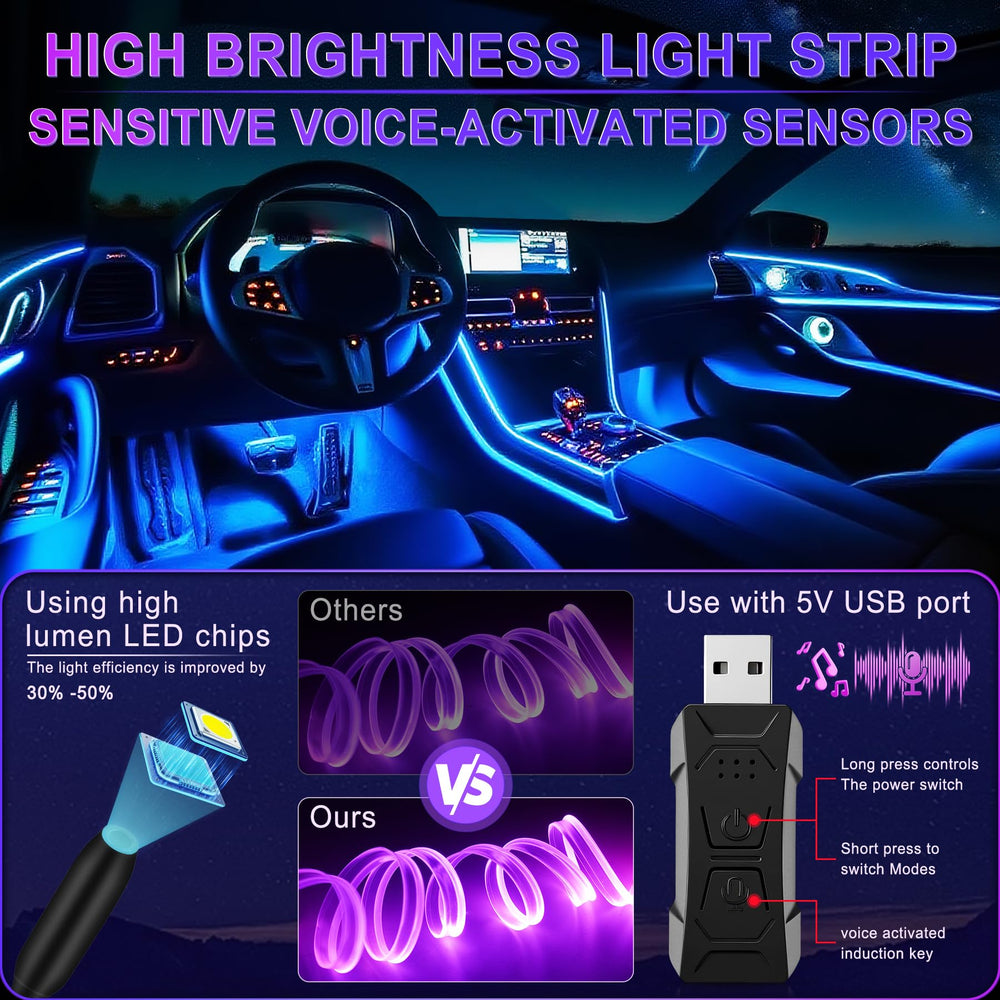 LivTee LED strip with fiber optics sync to music for mood lighting.