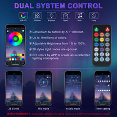 LivTee remote and app control enables quick color and brightness adjustments.