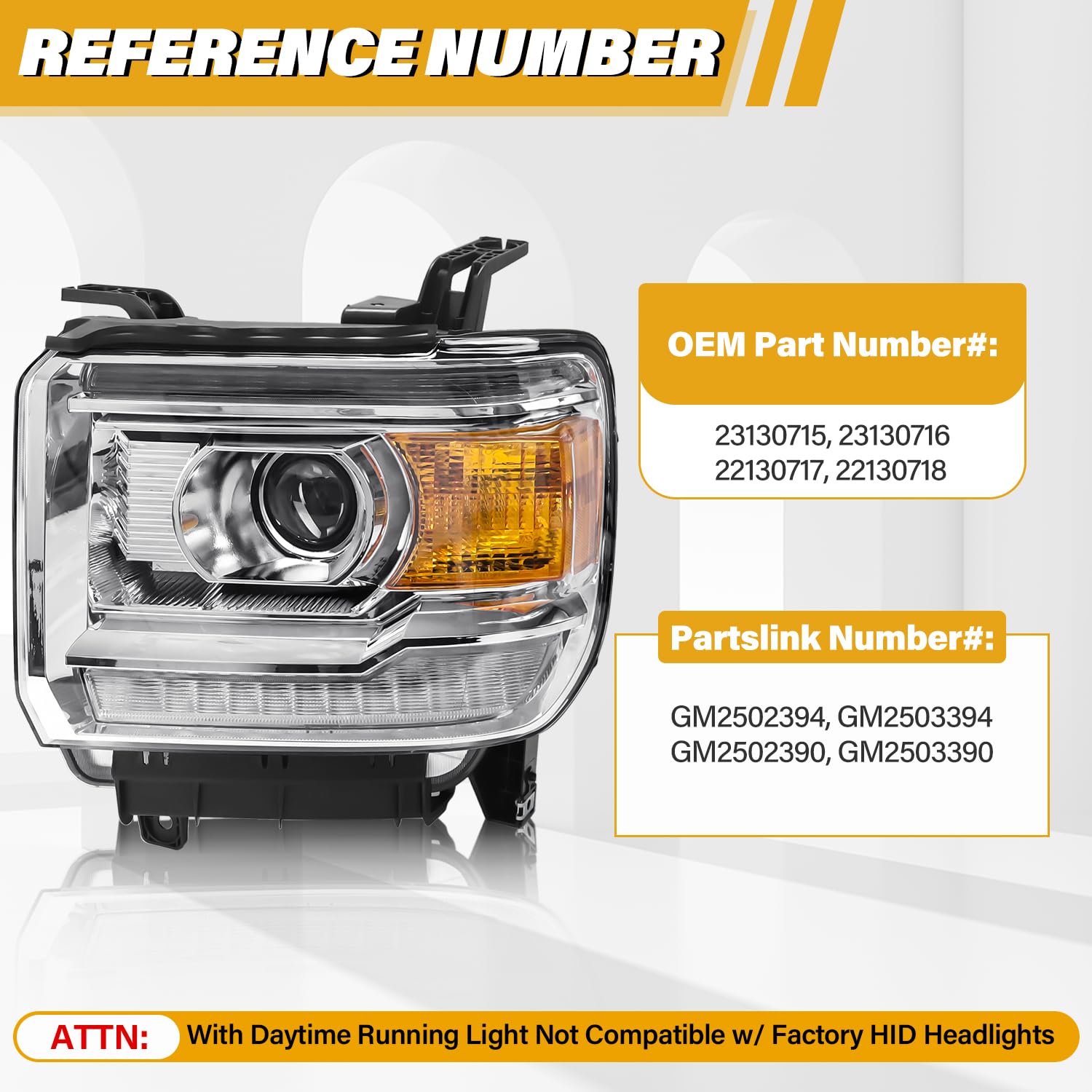 LIWEDFG LED DRL headlight packaging highlights easy bolt-on replacement.
