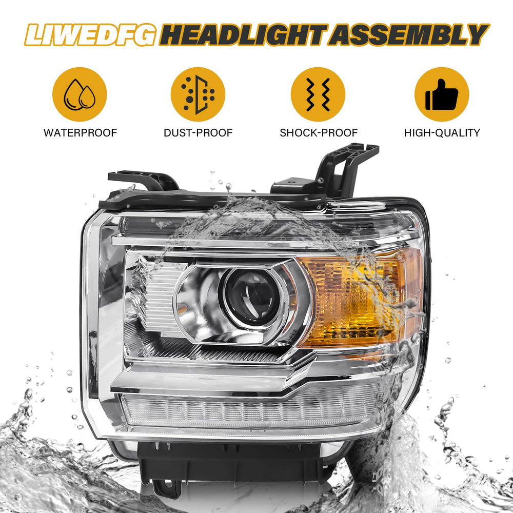 LIWEDFG weatherproof headlight designed for all-weather GMC Sierra use.
