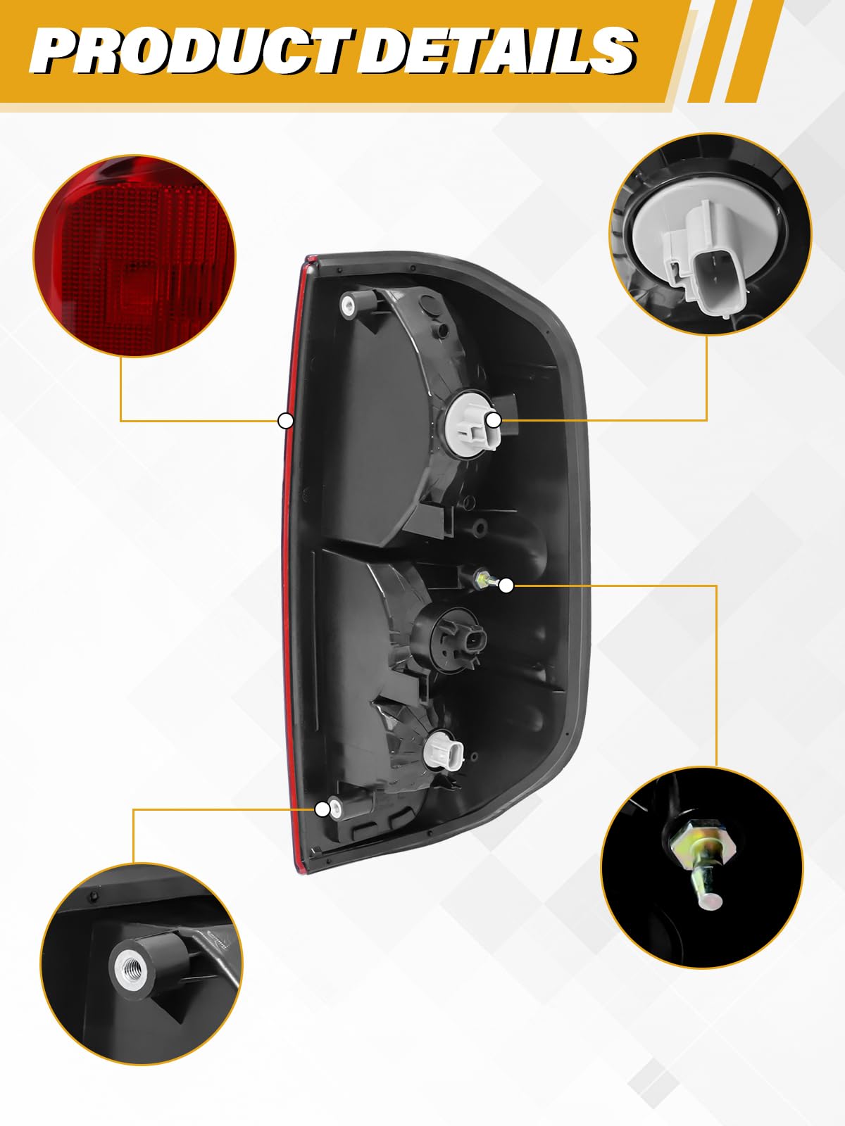 LIWEDFG Nissan Frontier tail light left halogen unit with durable housing