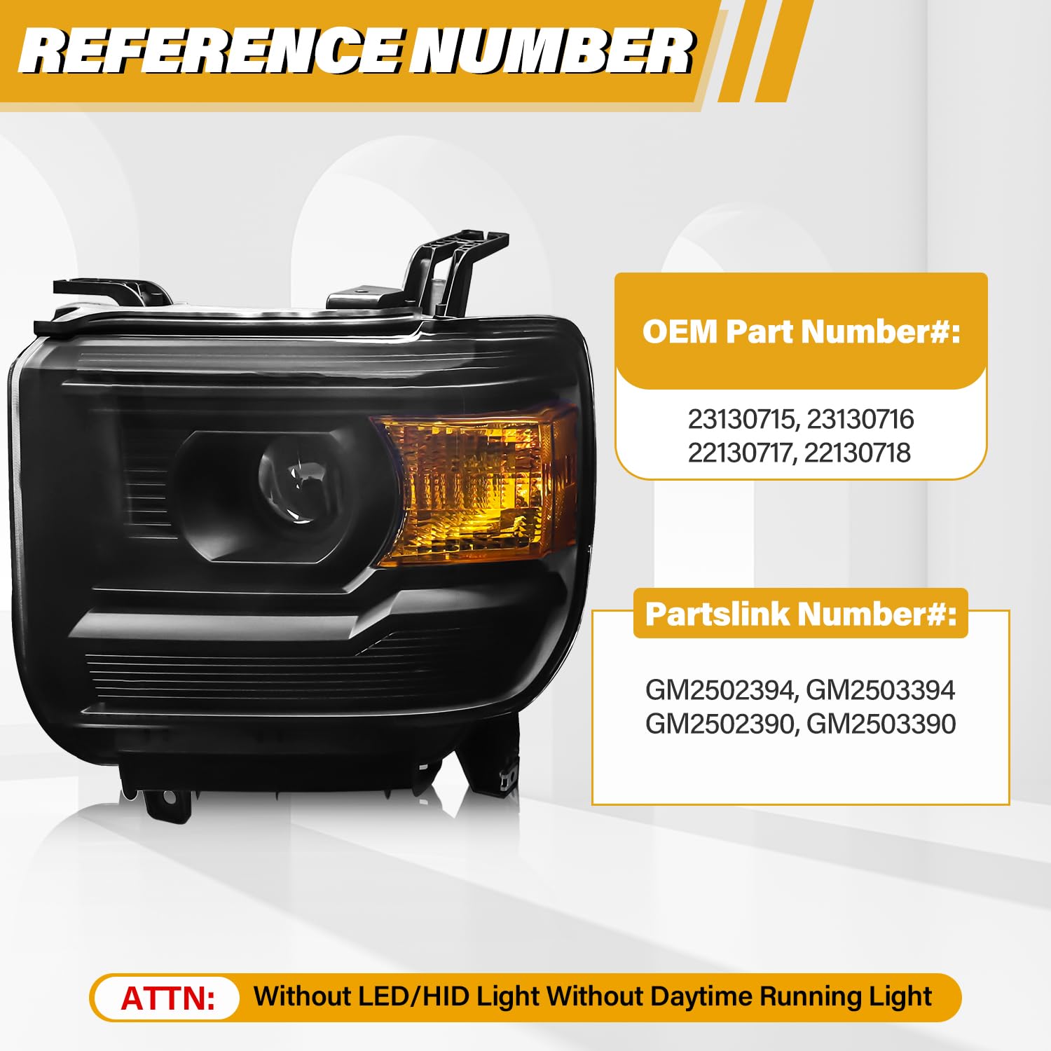 LIWEDFG Sierra headlight left with bulbs included saves installation time