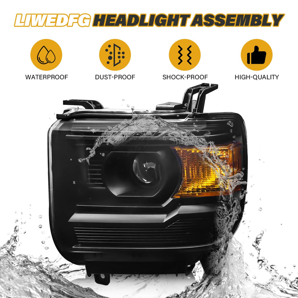 LIWEDFG Sierra headlight right with bulbs included enables immediate use