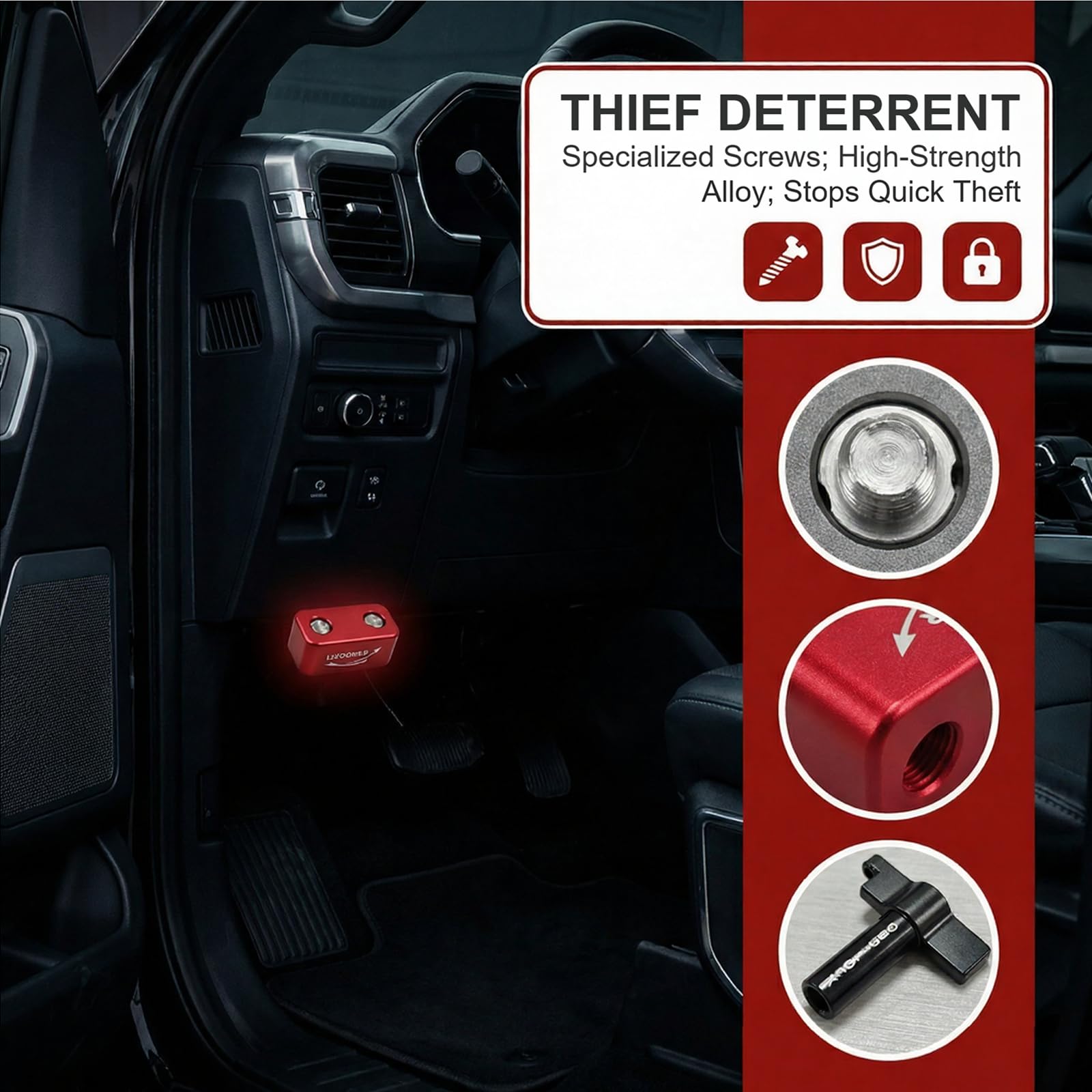 LIXOOMER OBD Port Lock in car port area demonstrates non-invasive fit