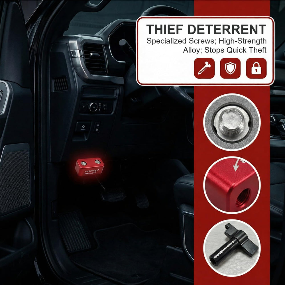 LIXOOMER OBD Port Lock in car port area demonstrates non-invasive fit
