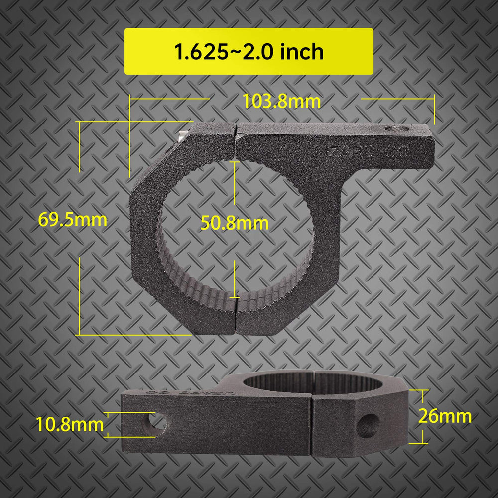 LIZARD GO Tube Clamps 4-pack shown in action, versatile mounting for various tubes.