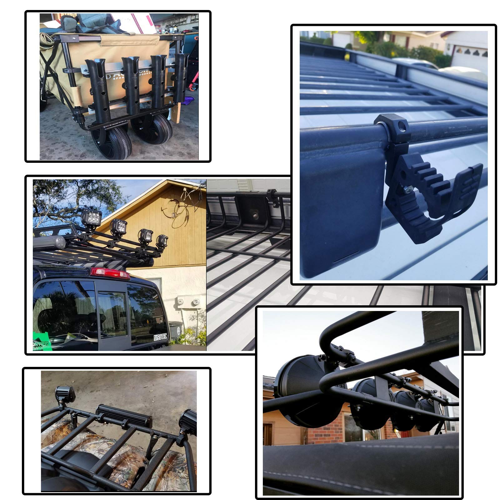 Durable alloy body of LIZARD GO clamps offers reliable support on rugged vehicle setups.