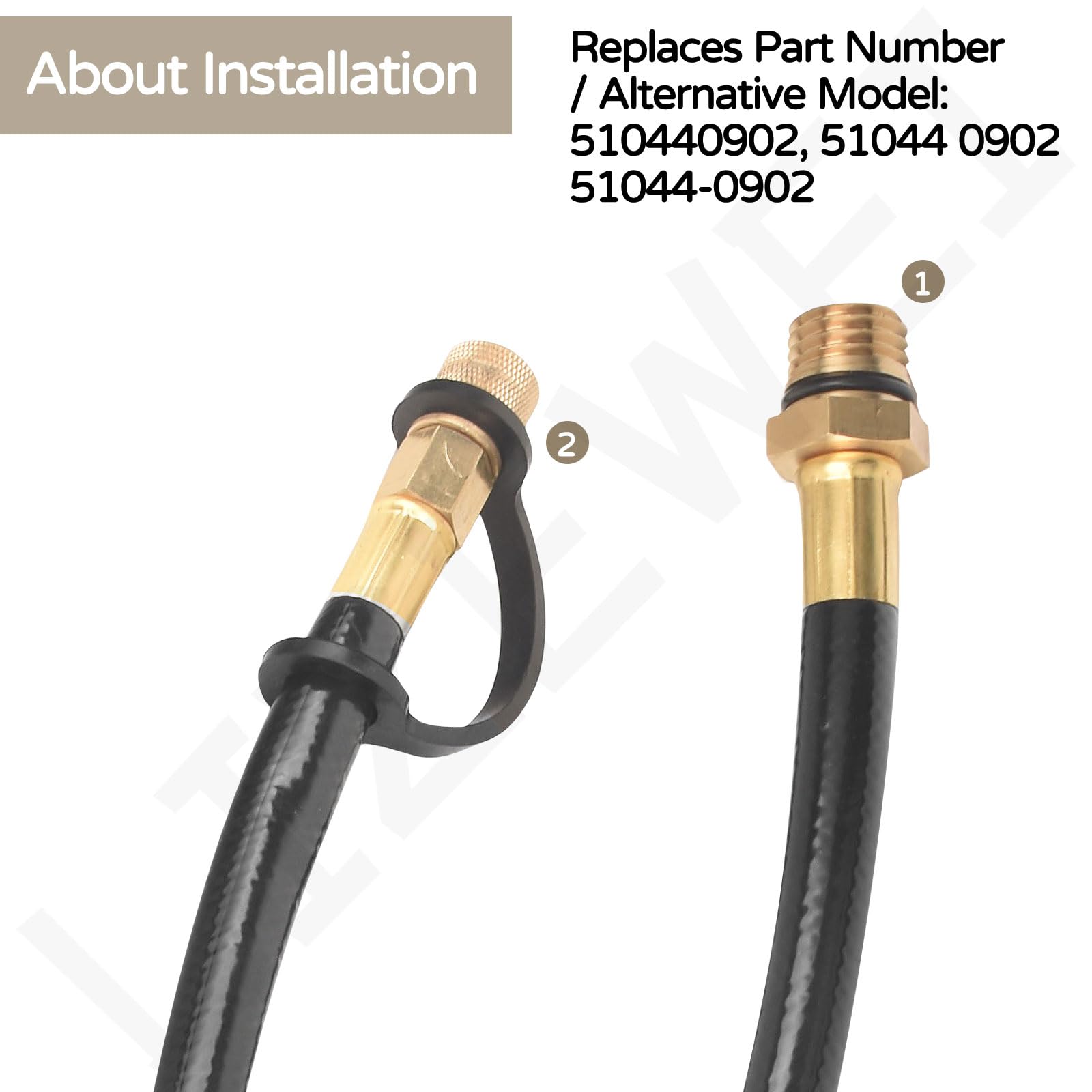 LIZEWEI Engine Flex Drain Hose compatible with FR730V Kawa-saki engines.