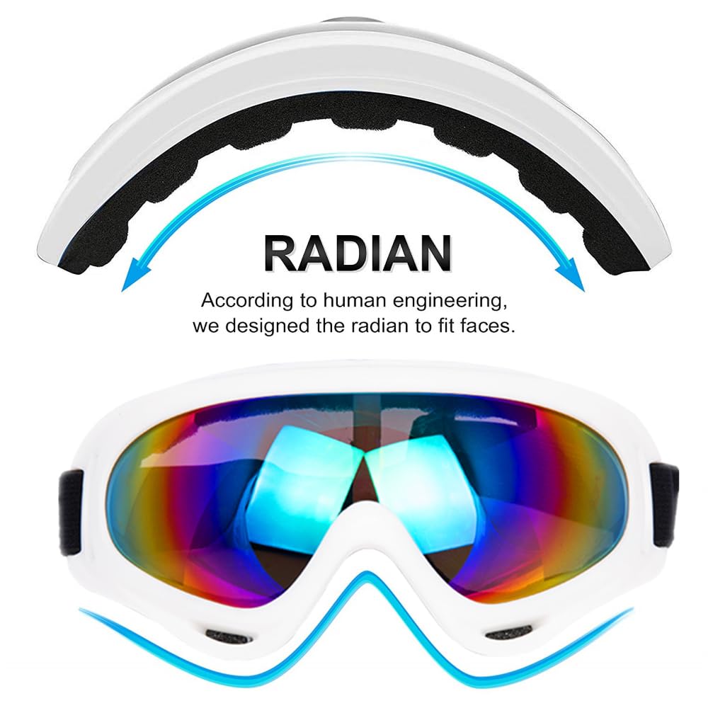 LJDJ goggles with colorful lenses and UV protection for sunny and dusty conditions.