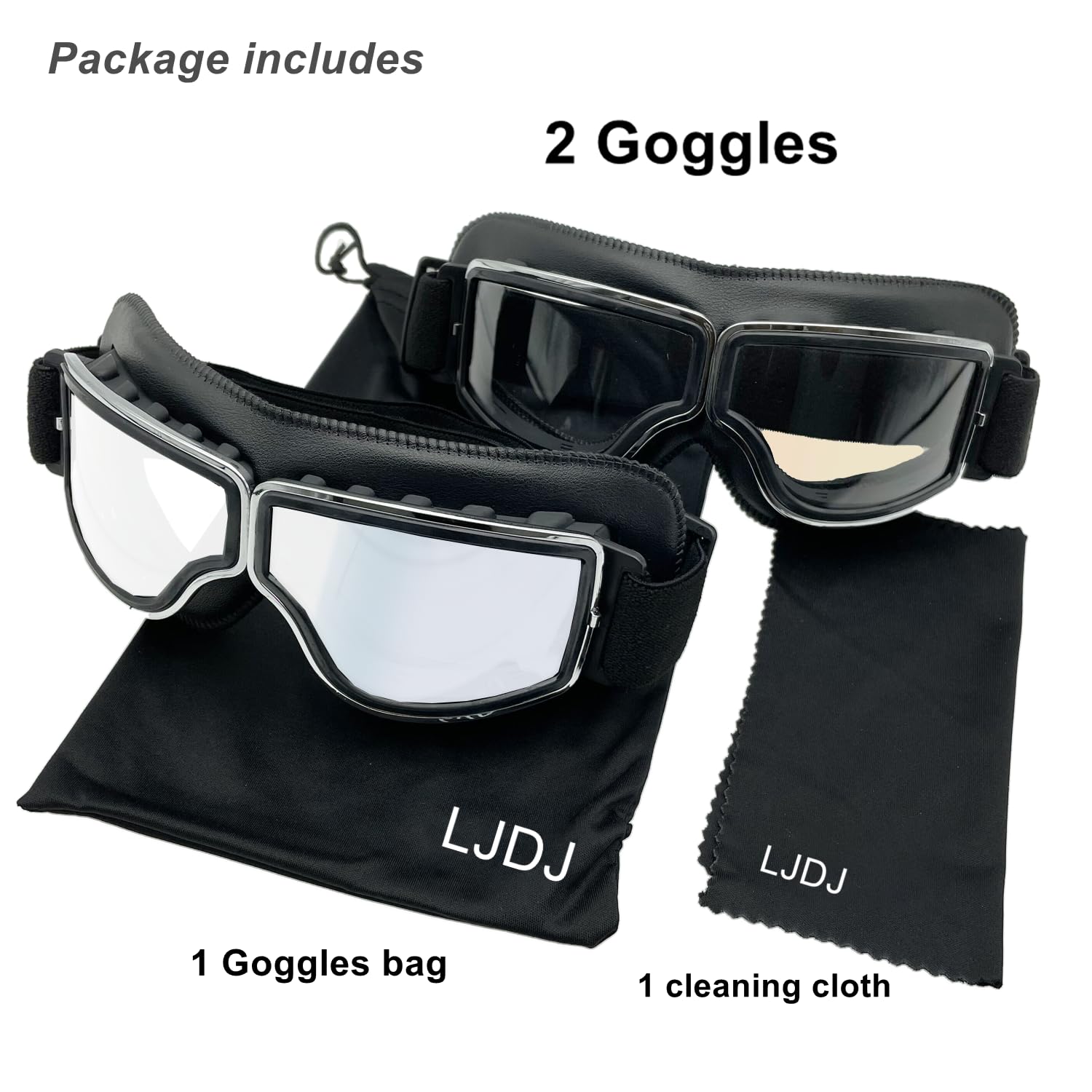 LJDJ motorcycle goggles anti-fog design and durable hardware for riders.
