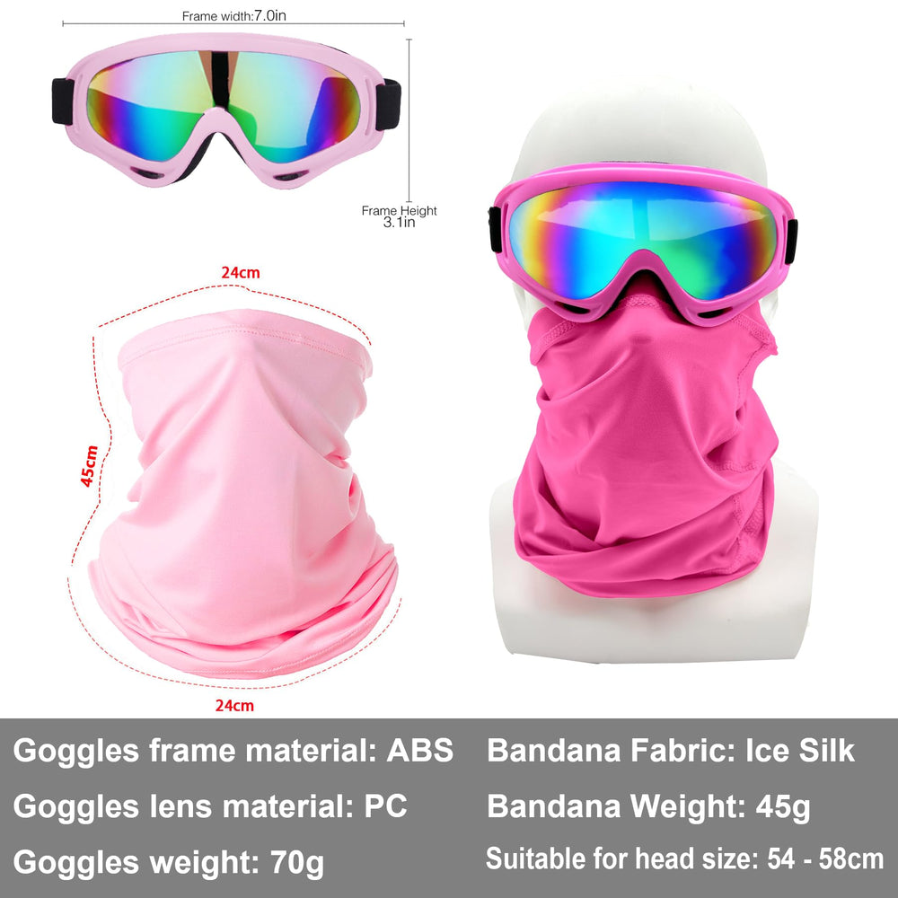 LJDJ goggles dual-pack bandana mask neck gaiter for outdoor versatility.