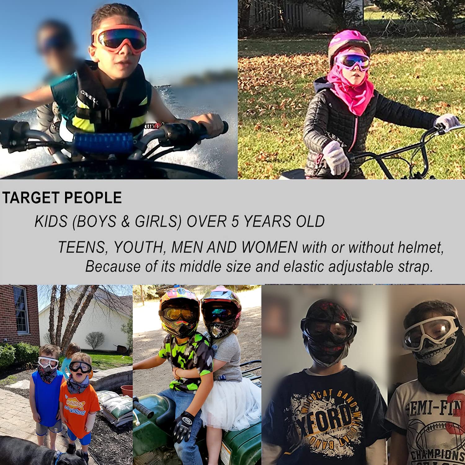LJDJ goggles suit family outdoor activities and adventures.