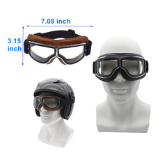 LJDJ vintage pilot style goggles with PU leather frame.