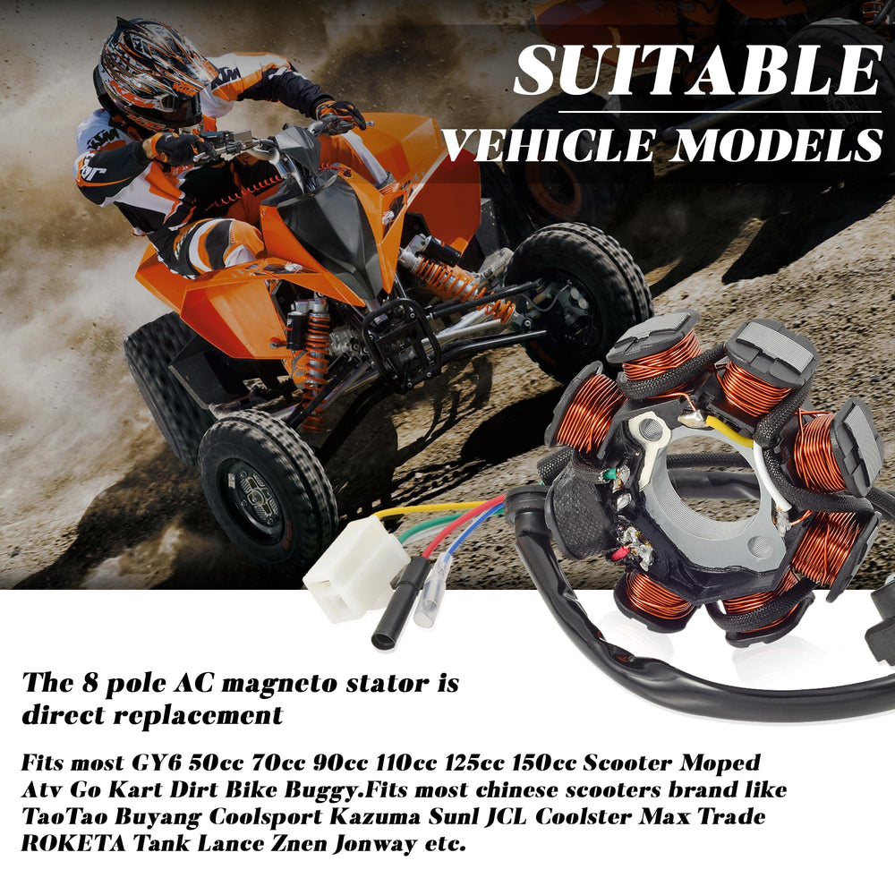 LK Leaping Knight Tao Tao compatible stator fits popular Chinese scooters