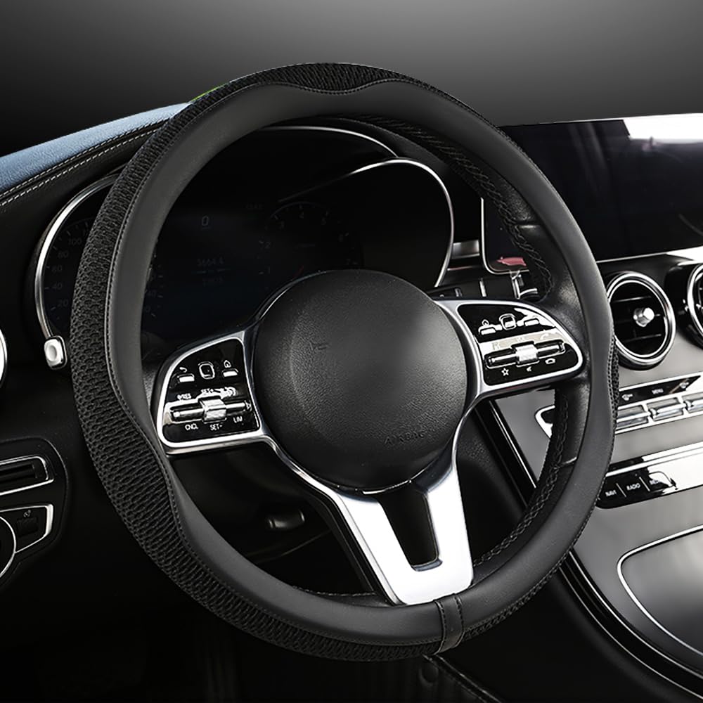 LKWLIKEI 15-inch steering wheel cover for improved grip and comfort