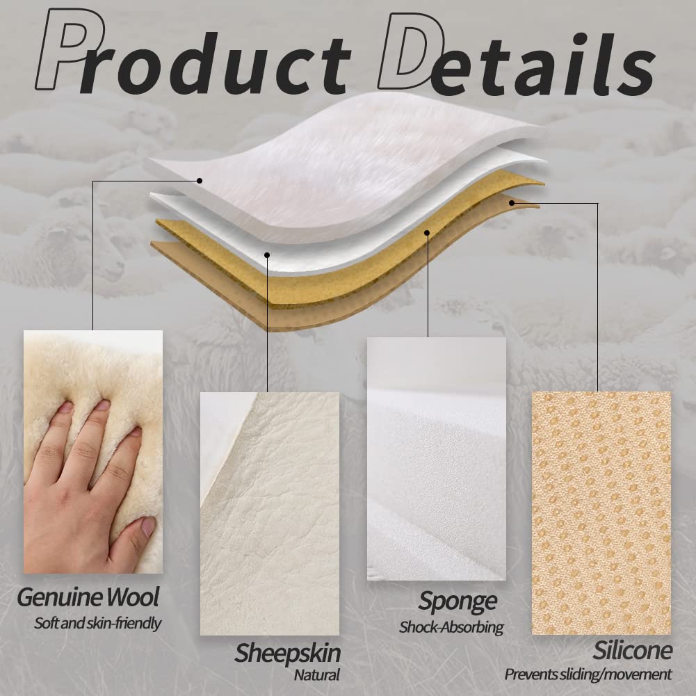 LLB sheepskin cushion back non-slip keeps seat in place during travel