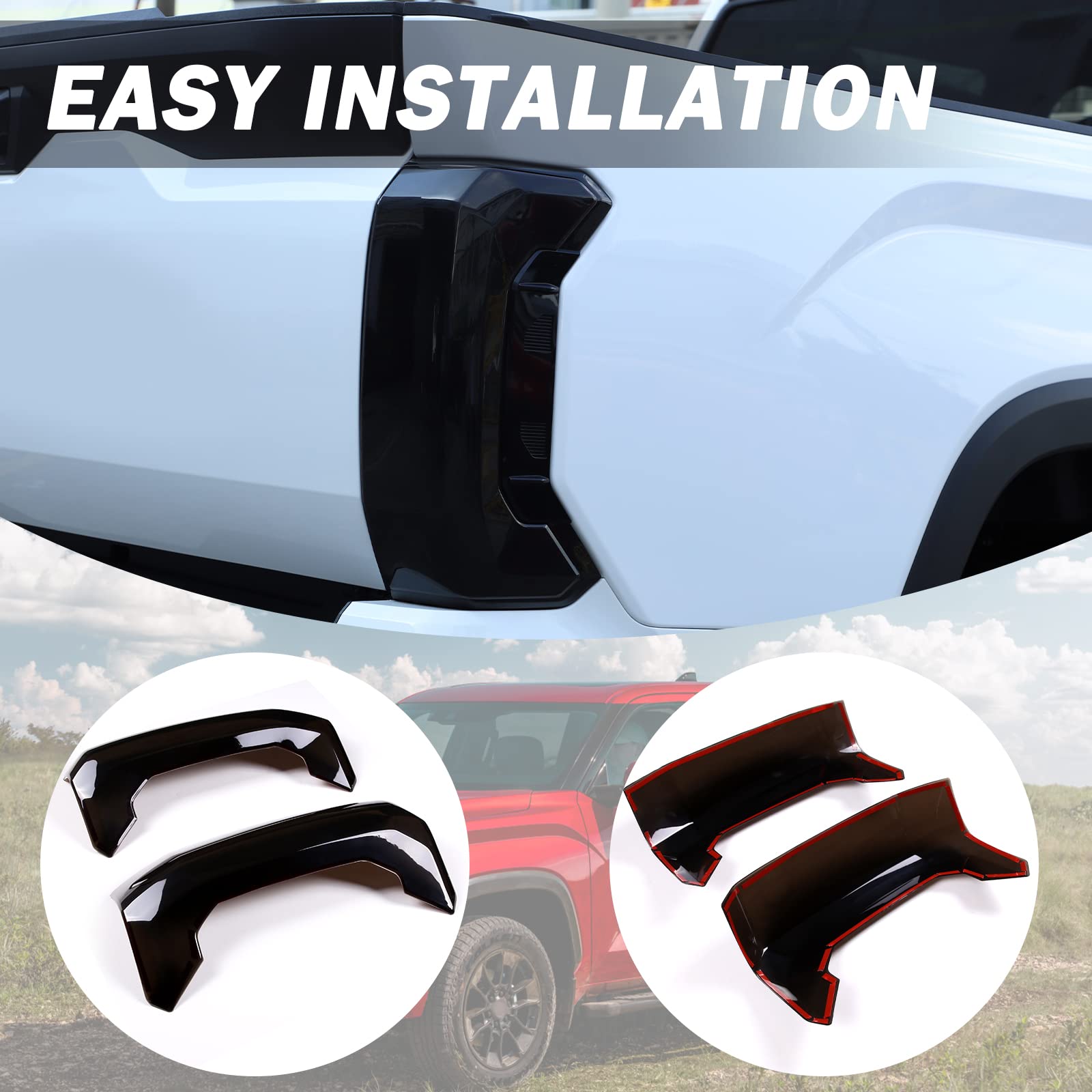LLKUANG rear tail light cover enhances overall truck styling