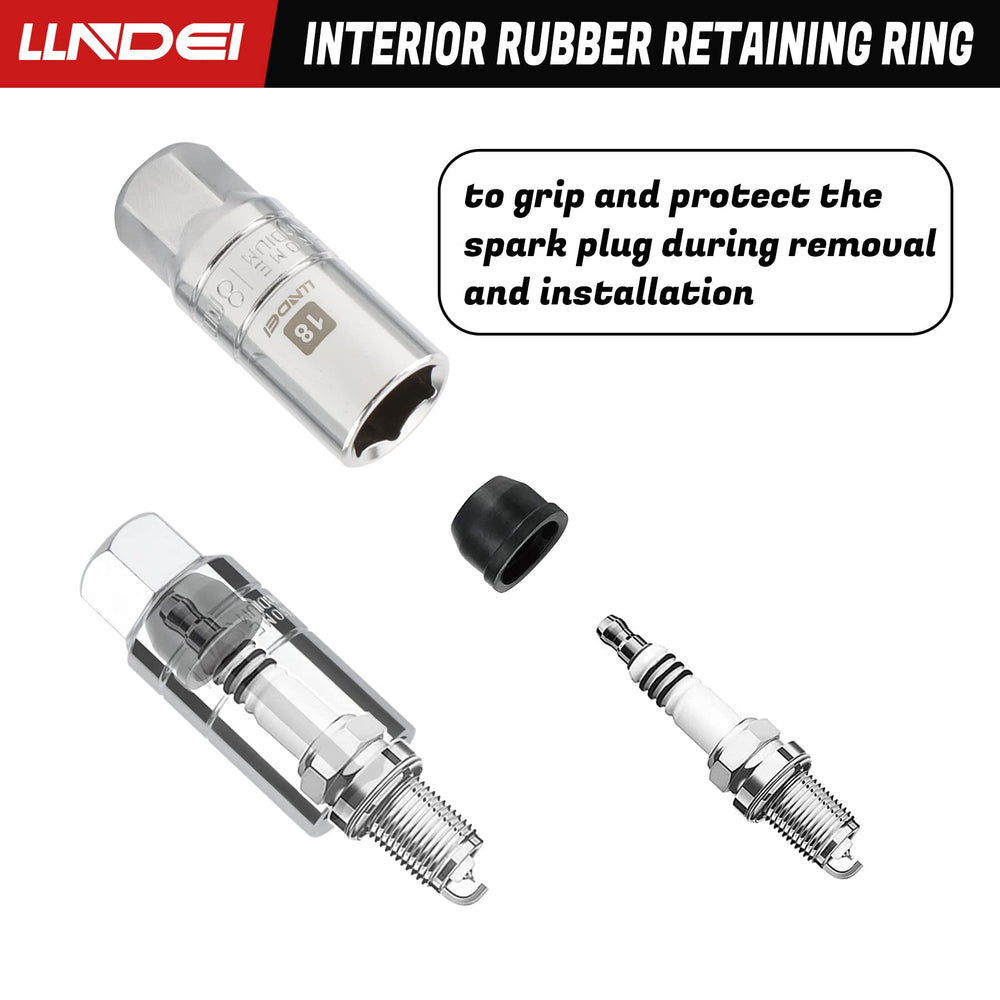 LLNDEI spark plug socket 3-4 inch featuring six-point design to reduce rounding.