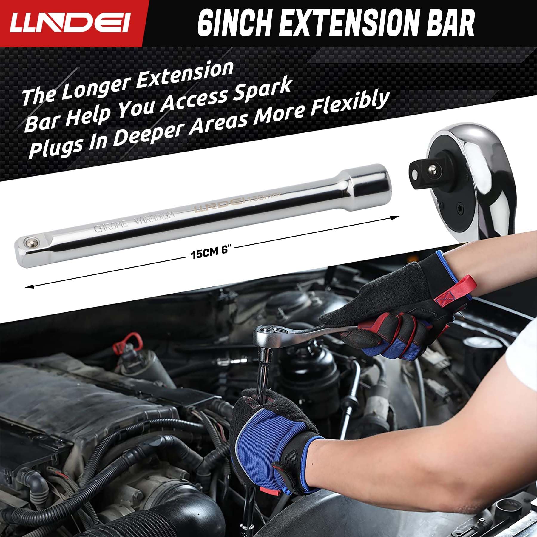 LLNDEI spark plug socket 5-8 inch designed for tight spaces.