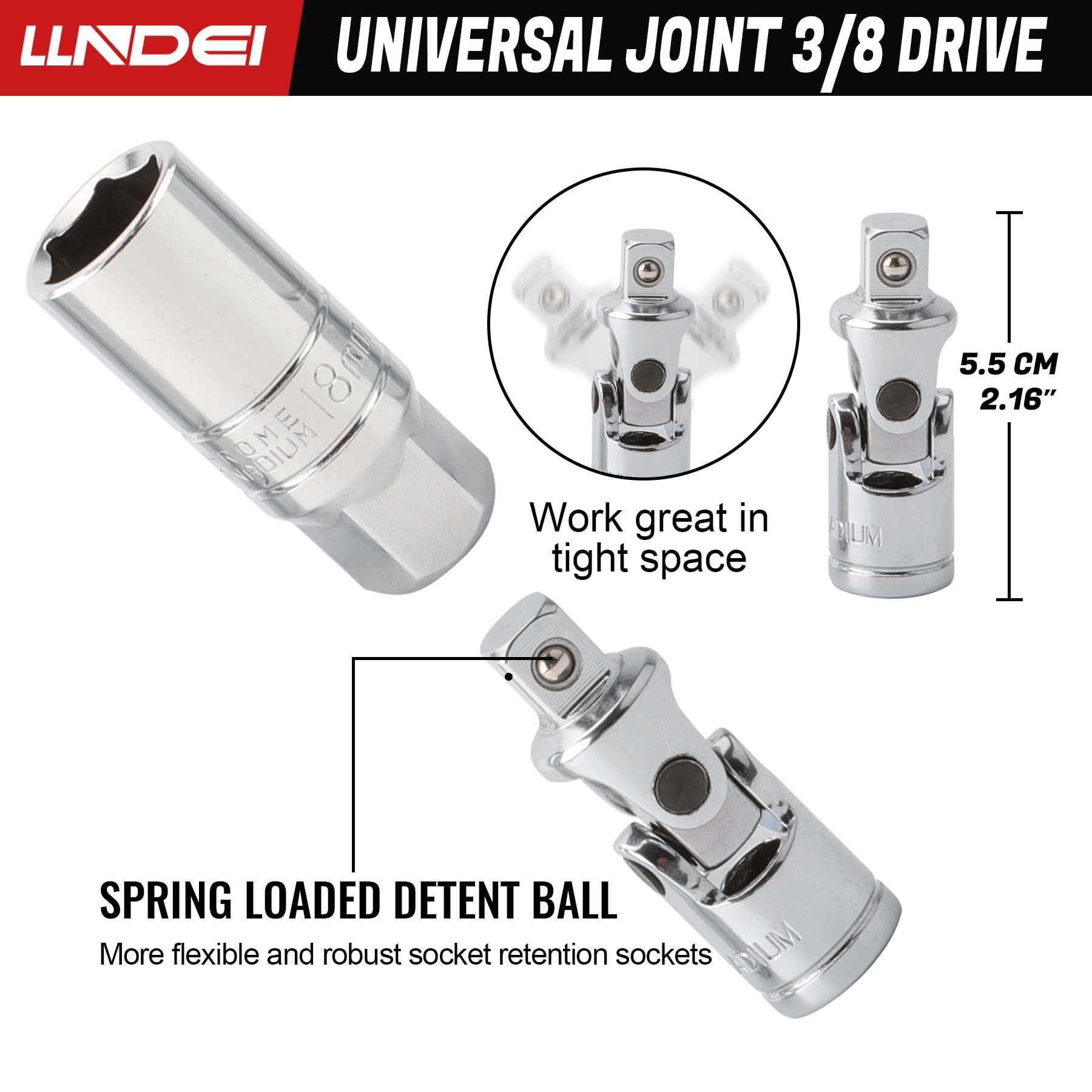 LLNDEI extension bar extends reach for deep plugs and easier torque.