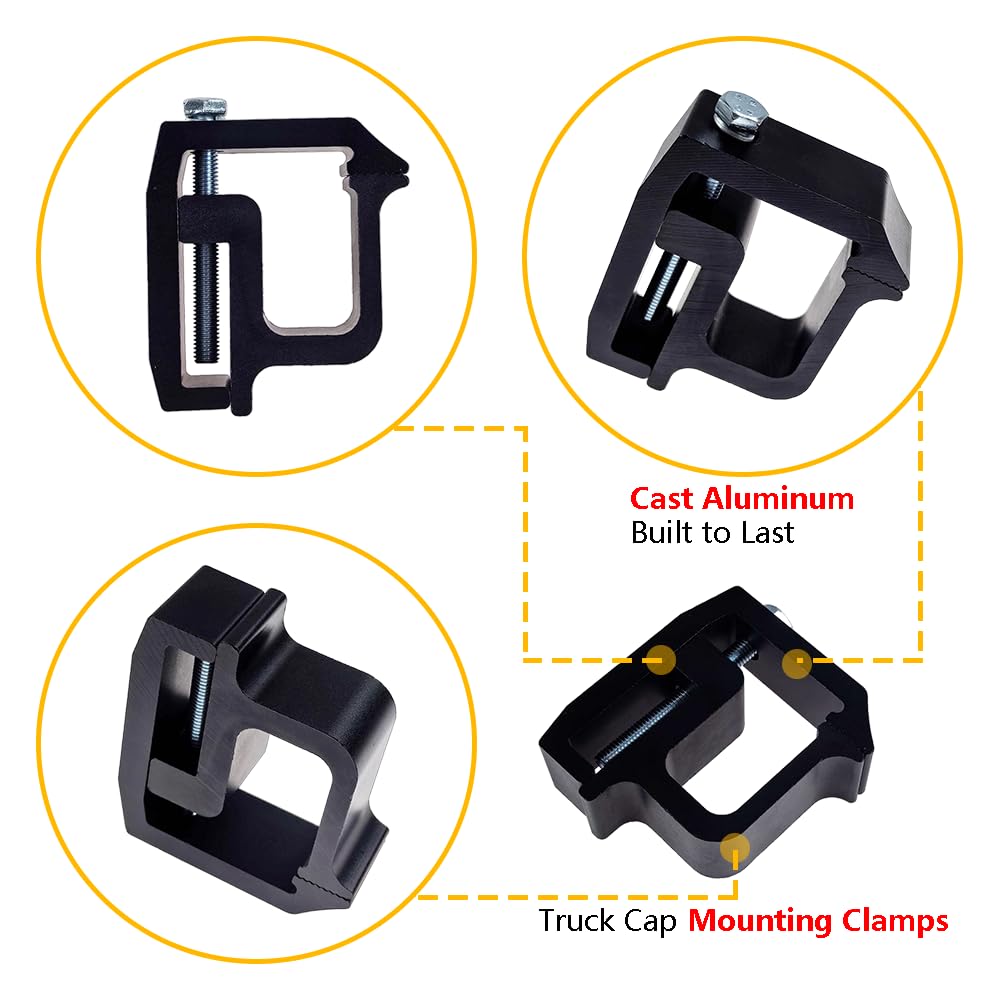 LLNSEAUTO four-clamps-included provide stable, even mounting for truck racks and toppers.