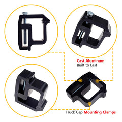 LLNSEAUTO four-clamps-included provide stable, even mounting for truck racks and toppers.