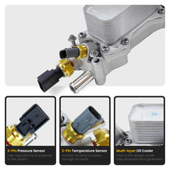 LLNSEAUTO oil-filter housing front view highlights integrated design for smooth oil flow.